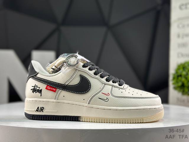 Nike Air Force 1 '07 Low, low-top athletic and casual shoes. Features a complex