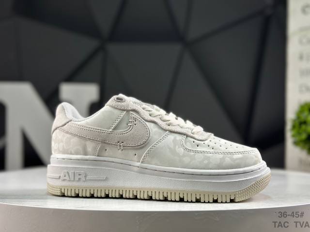 Nike Air Force 1 Low Luxe "Black Gum" Improved Anti-slip Thick Sole Low-top Ver