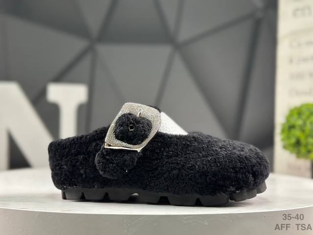 Zhou Ye's Style Gg-Cc Rock Sweet Village French Sweet Ballet Furry Closed-Toe S