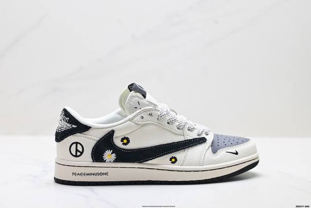 Factory Grade Nike Air Jordan 1 X Travis Scott AJ1 Reverse Swoosh Jordan 1 'DIY