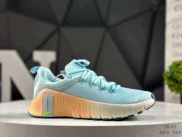 Nike Free Metcon 6 Mesh Round Toe Lace-up Shock-absorbing Anti-slip Low-top Cas