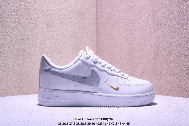 Nike Air Force 1 Low White/Black Trim Low-Top Sports and Casual Sneakers, made w
