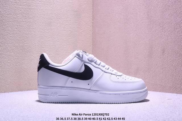Nike Air Force 1 Low White/Black Trim Low-Top Sports and Casual Sneakers, made w