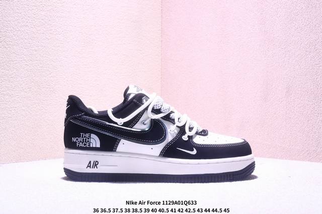 Stuart x Nike Air Force 1 '07 Low collaboration, featuring a classic black and