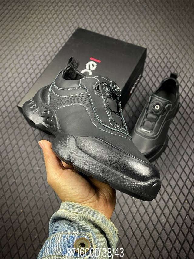 D Ecco Men's Sneakers Genuine Leather Lace-up Versatile Fitness Shoes Biom Serie