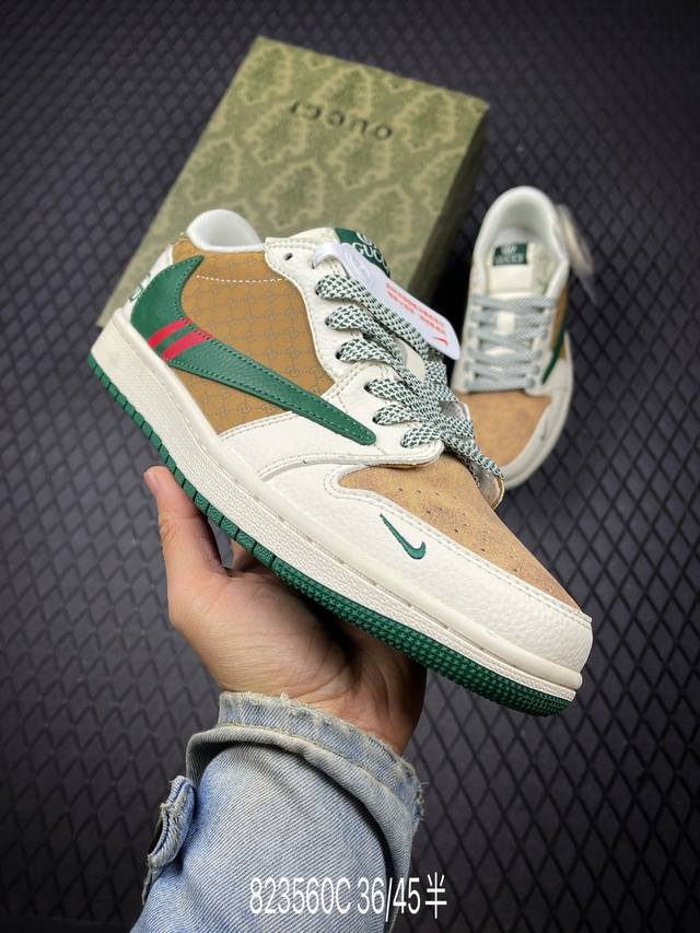 C Nike Air Jordan 1 Low Custom Colorway Gucci Collaboration Custom AJ Collaborat