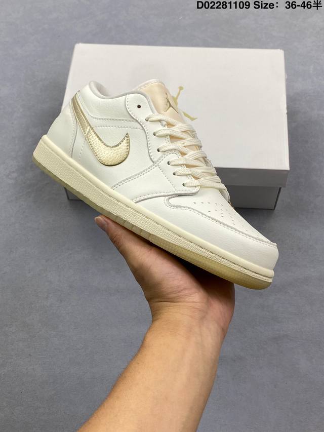 Factory Grade Air Jordan 1 Low AJ1, Off-White/Brown Low-Top Casual Sneakers Hv4