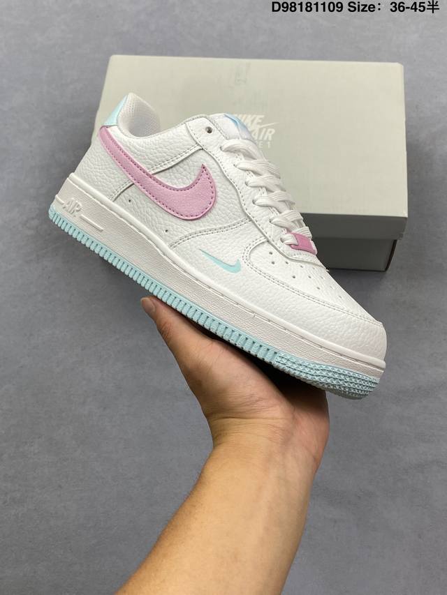 Nike Air Force 1 07 Low sneakers, white and pink, made with original last and ca