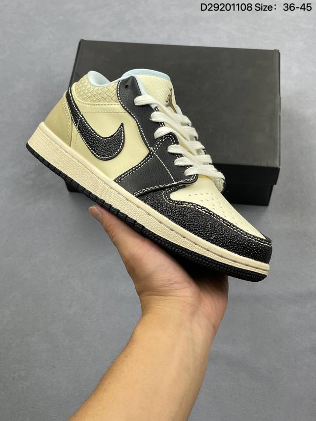 Air Jordan 1 Low AJ1 Low-top Casual Sneakers, Official Colorway Synchronized The
