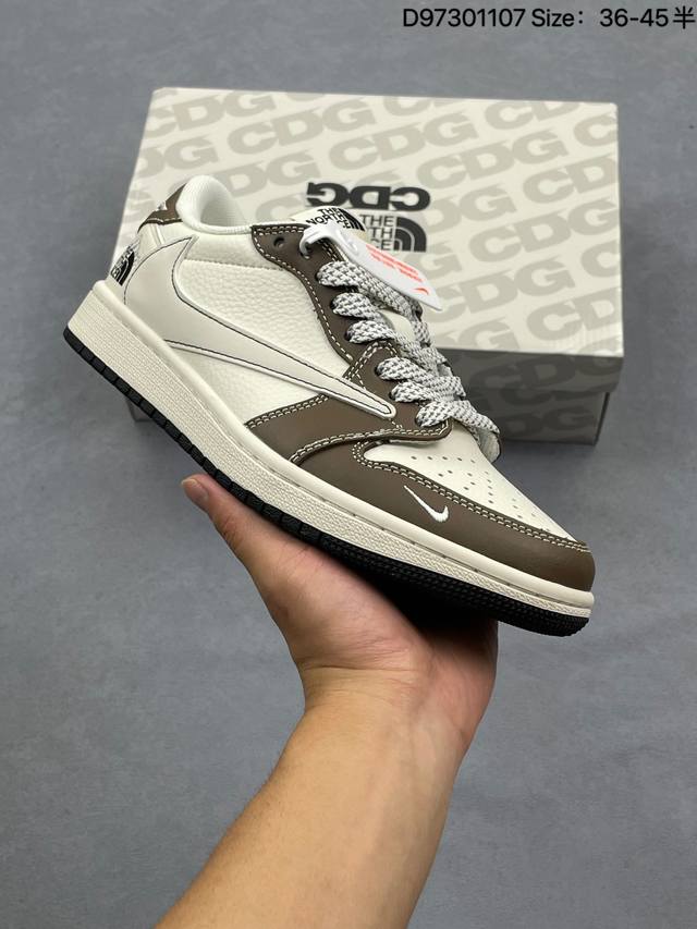 Fragment X Travis Scott X Stuart Air Jordan 1 Low Three-Way Collaboration Revers