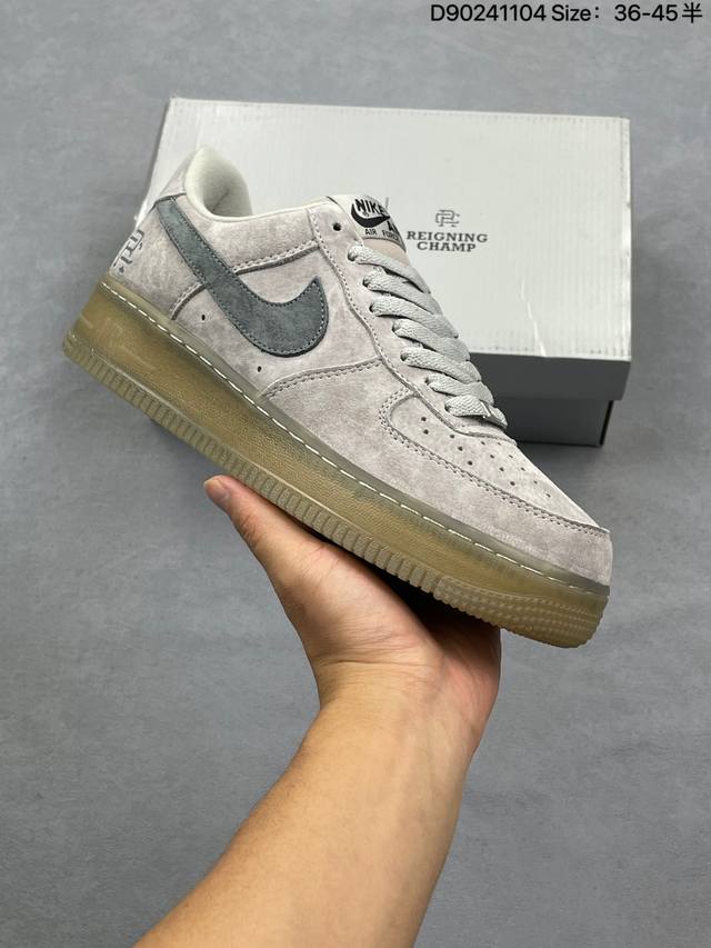 Defending Champion X Air Force 1 Low Suede Grey Original last and cardboard con