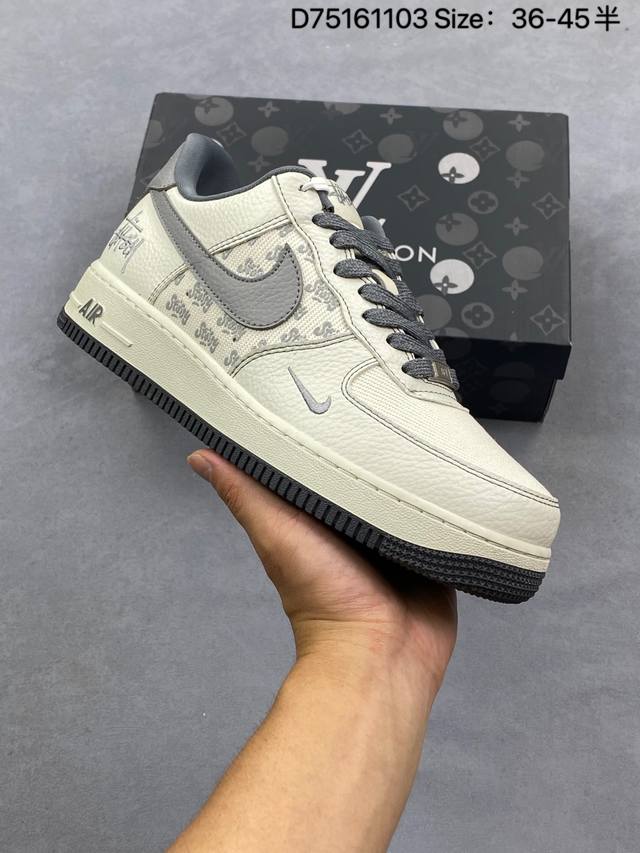 Company Grade Off White X Nike Air Force 1 '07 Versatile Thick-Soled Height-Inc