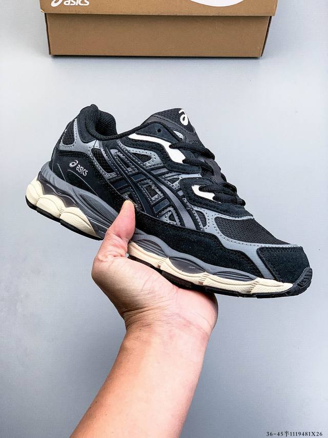 Asics Gel-Nyc 2055 features a breathable mesh upper with some synthetic leather