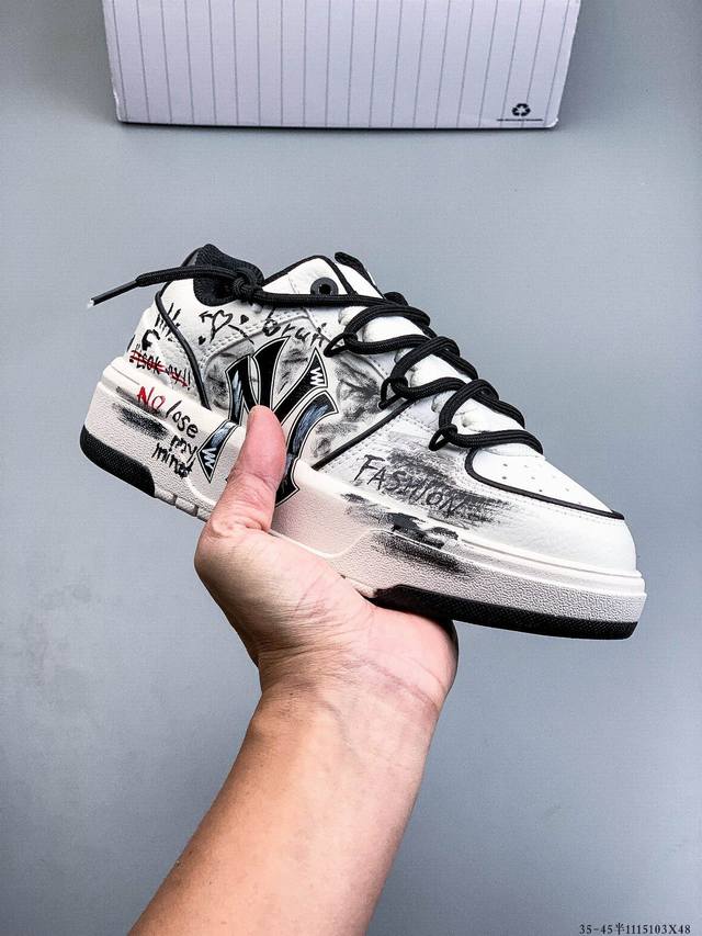 Company-grade [Custom Sneakers] Mlb New York Yankees Trendy Street Graffiti Spr