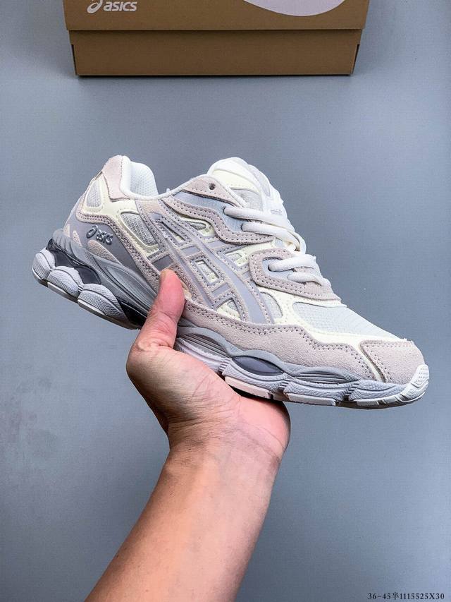 Asics Gel-Nyc 2055 features a breathable mesh upper with some synthetic leather