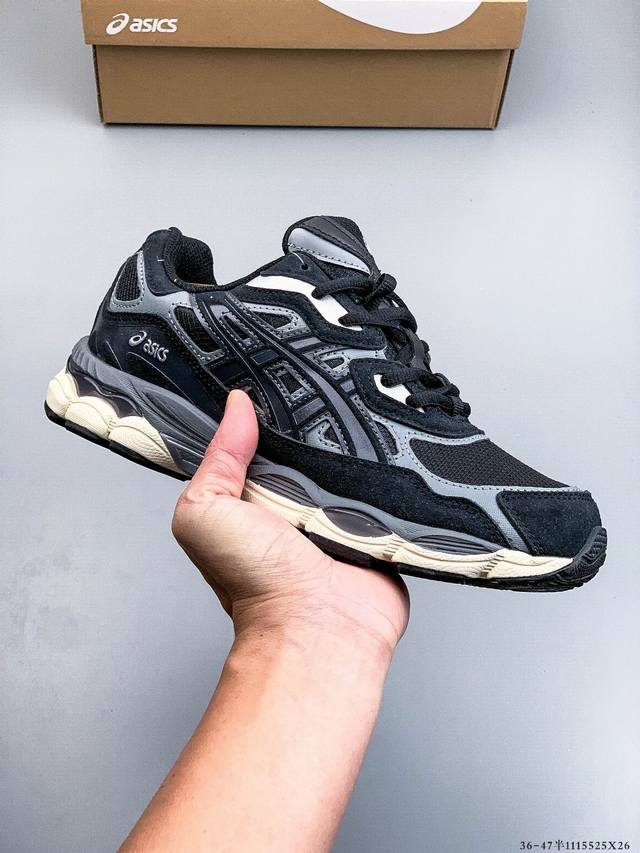 Asics Gel-Nyc 2055 features a breathable mesh upper with some synthetic leather