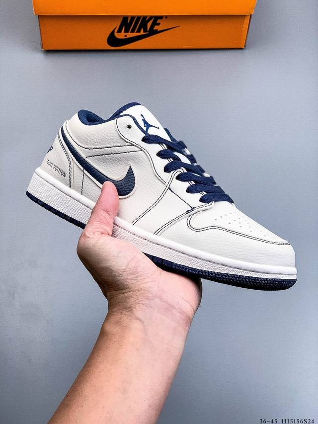 Authentic label, half size! Nike Air Jordan Low 1 Classic Casual Shoes 1115156S