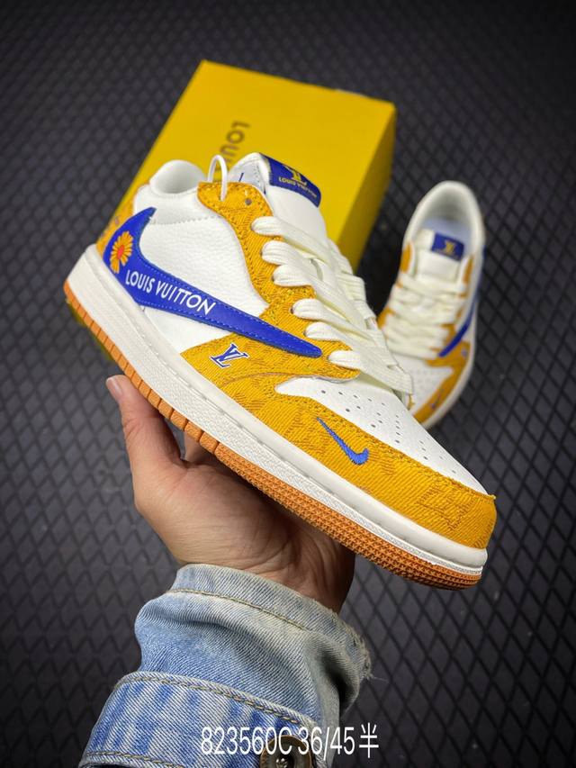 C Factory Grade Nike Air Jordan 1 X Travis Scott AJ1 Reverse Swoosh 'DIY' Custom