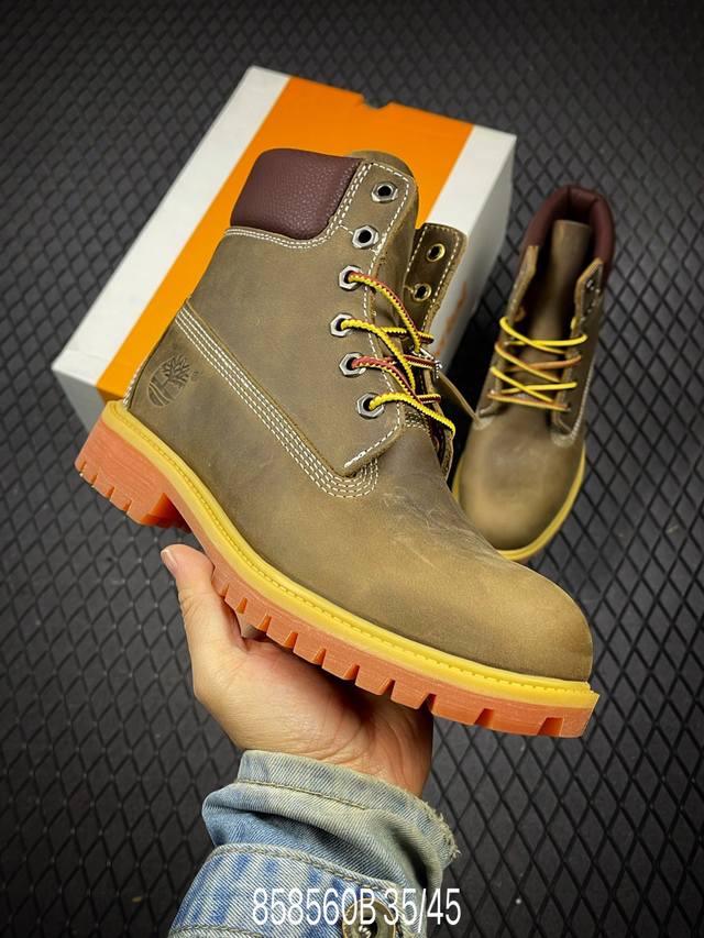 B Timberland Timberland Yellow Boots Series, Simple and Comfortable Mid-Calf Mar