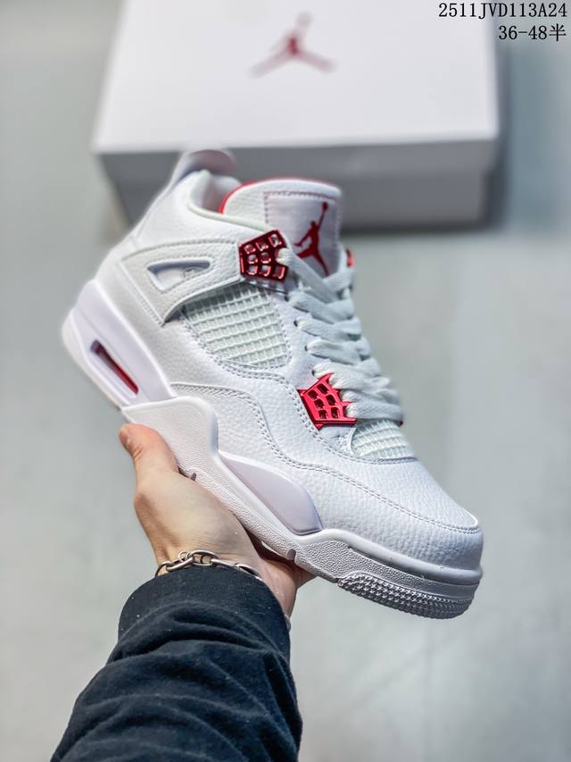 Factory Grade Nike Air Jordan 4 Retro Mid-Top Casual Sports Basketball Shoes Or