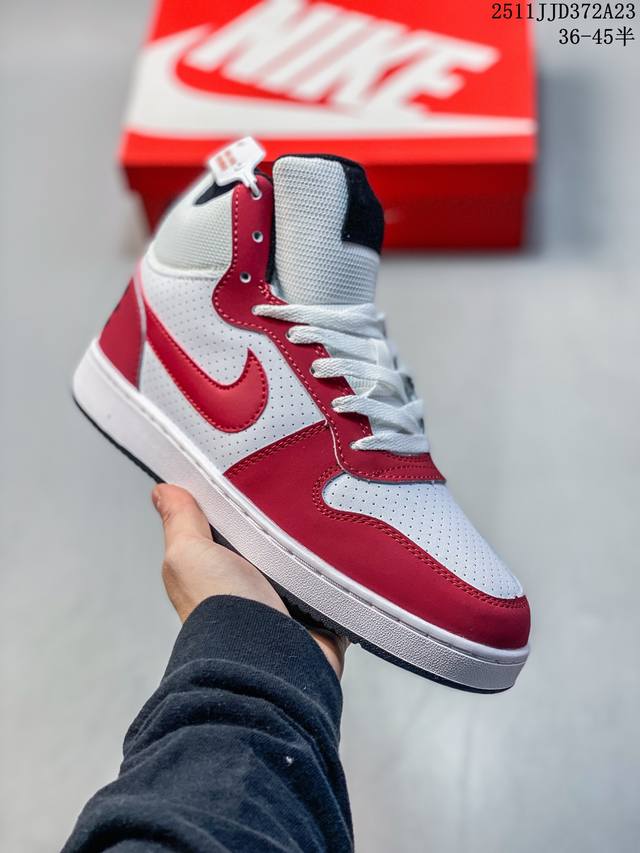 Company Grade Nike Court Borough Mid-Top Versatile Breathable Casual Sports Sne