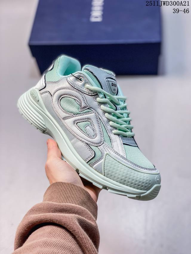 Authentic Dior B30 Mesh Fabric Thick Sole Lace-up Casual Low-top Sneakers Unisex