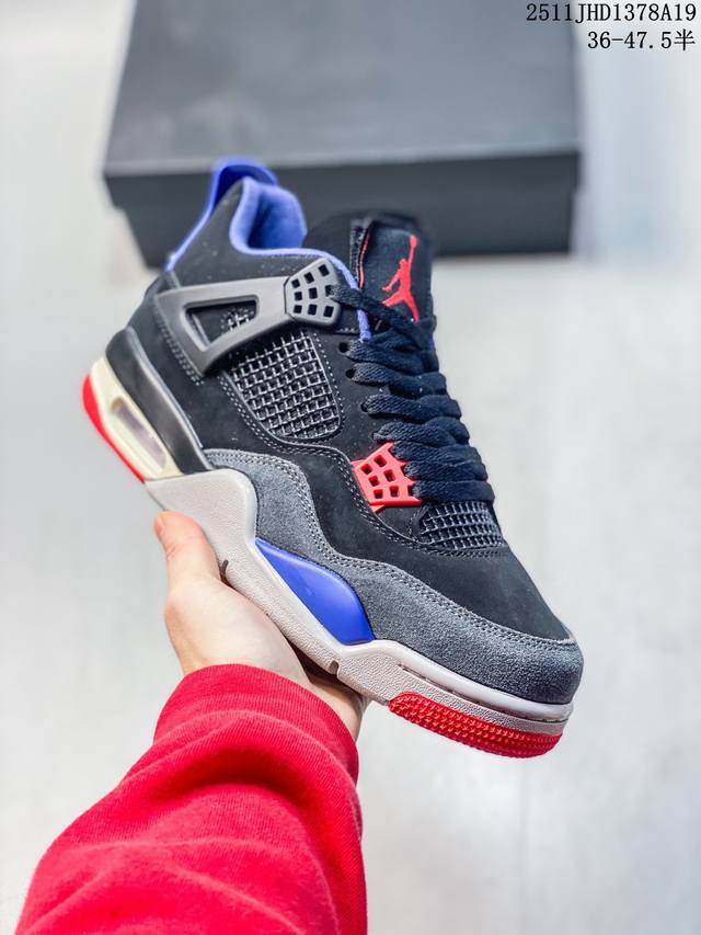 Company Grade Jordan Air Jordan 4 Retro Military Blue AJ4 (White, Blue, Grey Ori