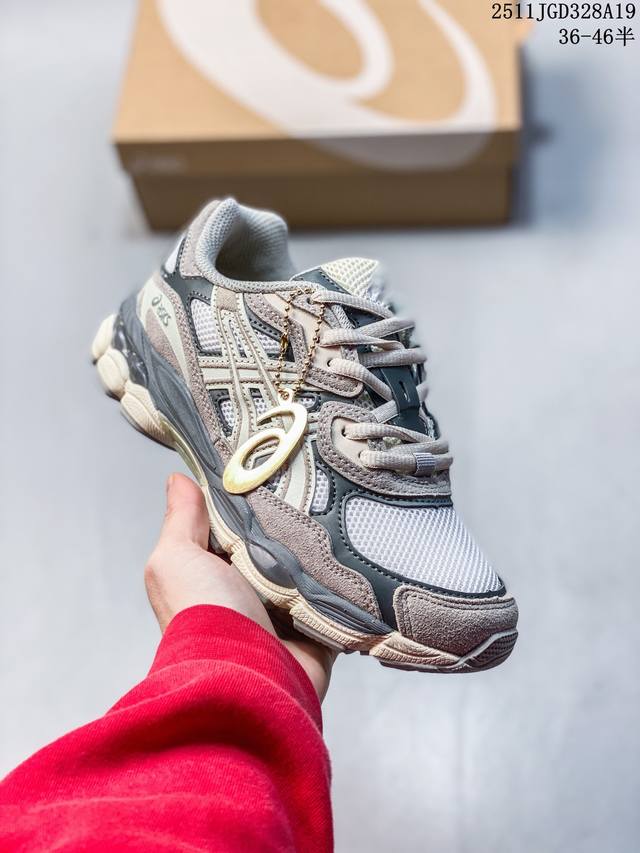 Asics Gel-Nyc breathable mesh upper with some synthetic leather material, using