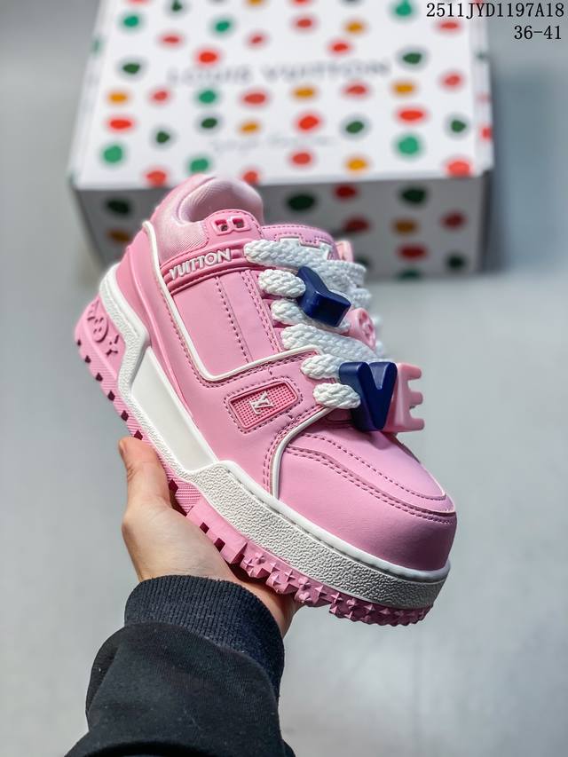 Louis Vuitton Trainer Maxi Pink (Made in Guangdong) - High-quality, unisex sneak