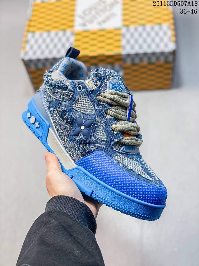 Louis Vuitton Lv sneakers New Lv Trainer latest colorway sneakers, L brand bask