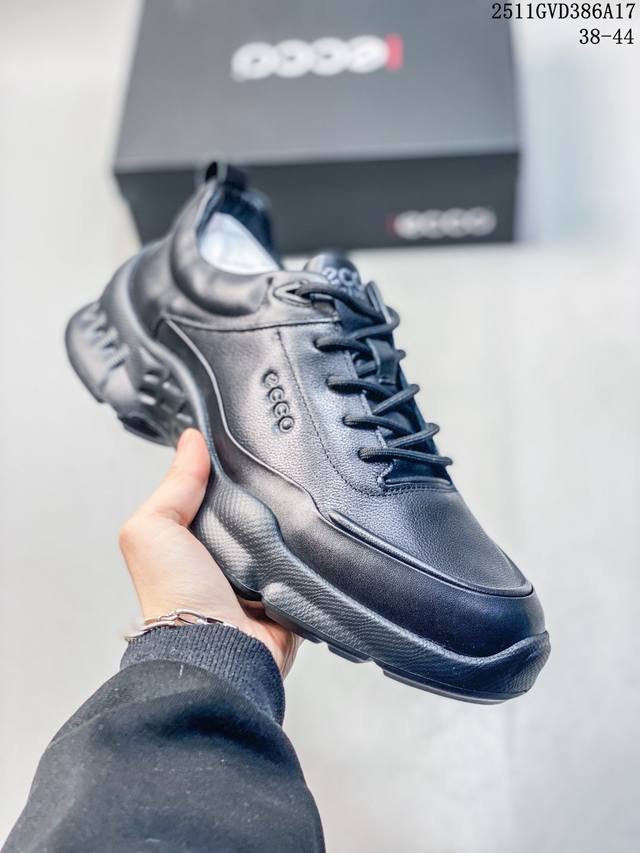 Ecco Men's Sports Shoes Autumn/Winter Genuine Leather Casual Non-Slip Running Sh