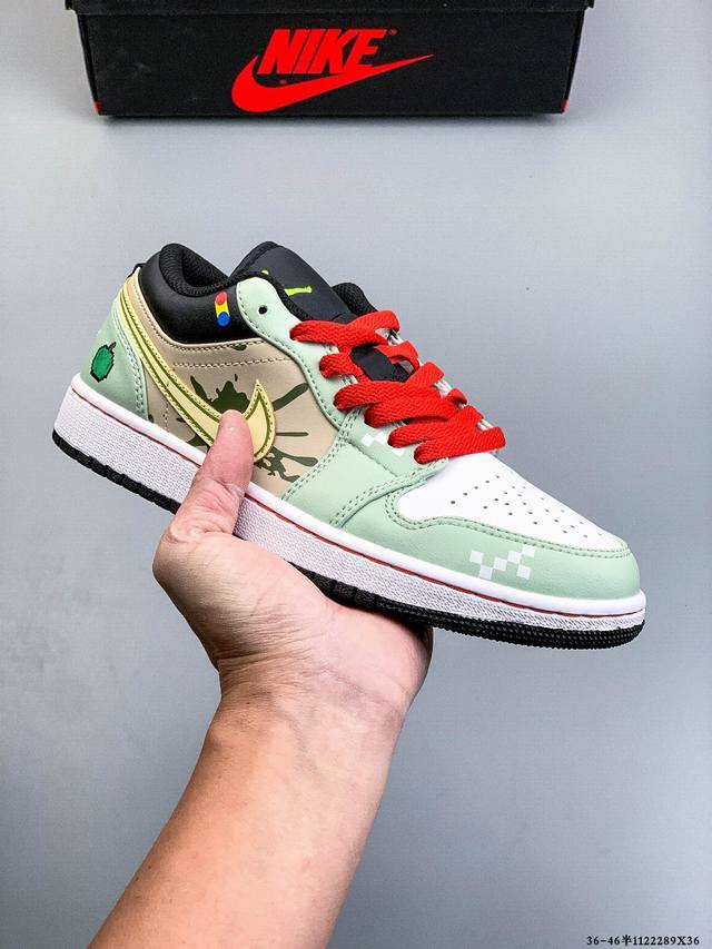 Company-grade top-grain leather! Nike Air Jordan 1 Low (AJ1) - a trendy, casual