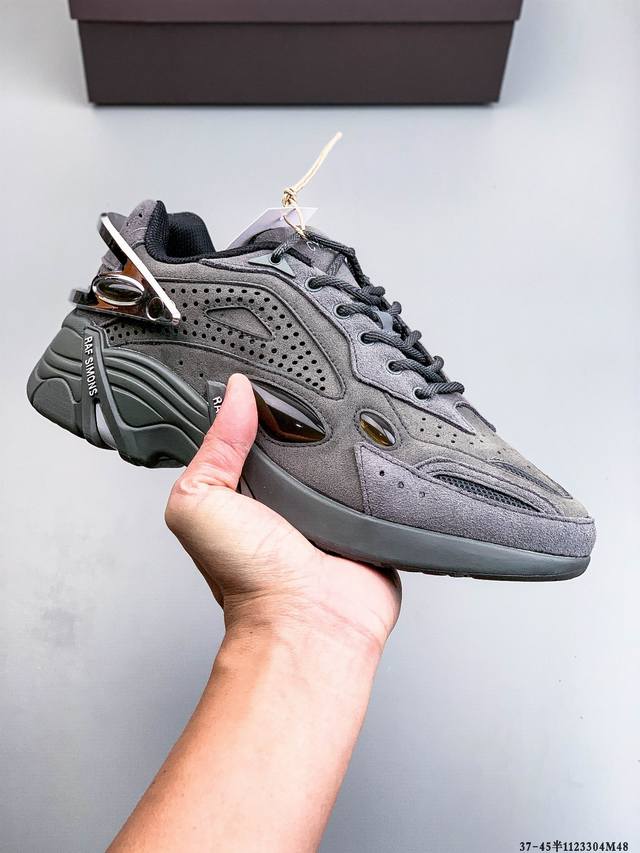 Company Grade Raf Simons Cylon-21 Trendy Sporty Fabric Leather Round Toe Lace-up