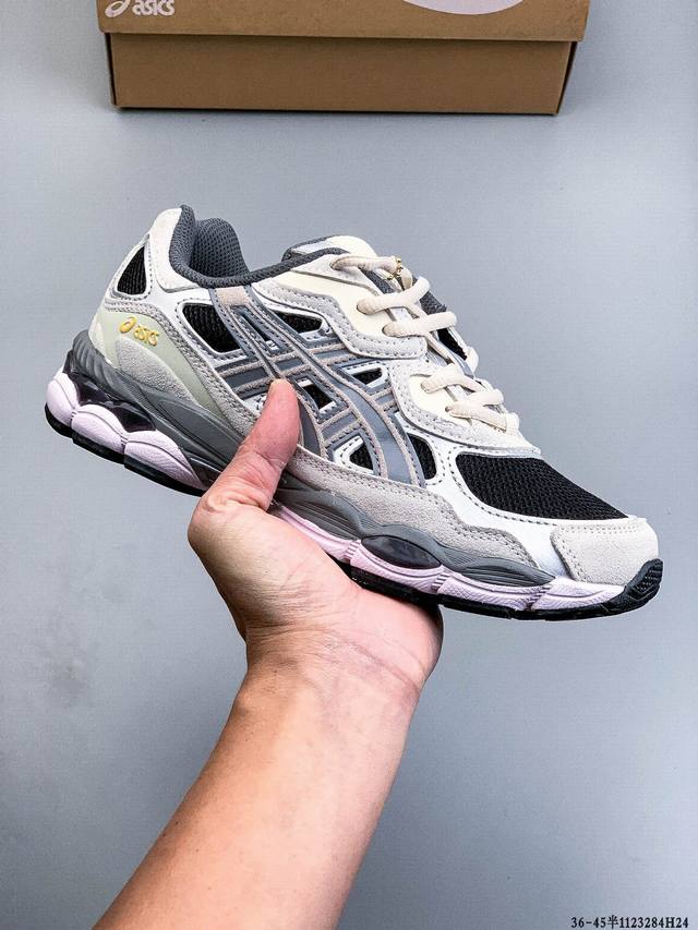 Asics Gel-Nyc 2055 features a breathable mesh upper with some synthetic leather