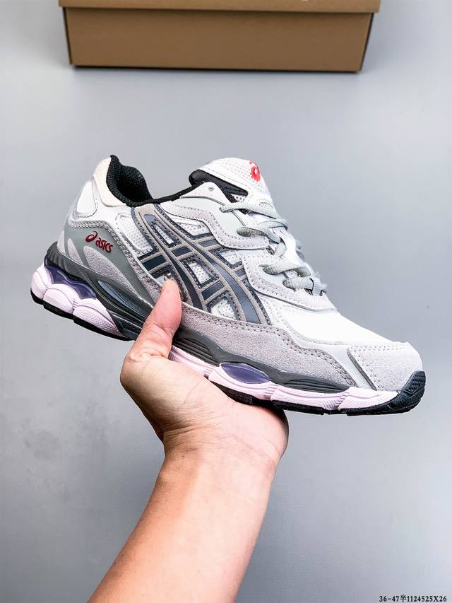 Asics Gel-Nyc 2055 breathable mesh upper with some synthetic leather material, u