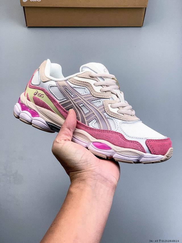 Asics Gel-Nyc 2055 features a breathable mesh upper with some synthetic leather