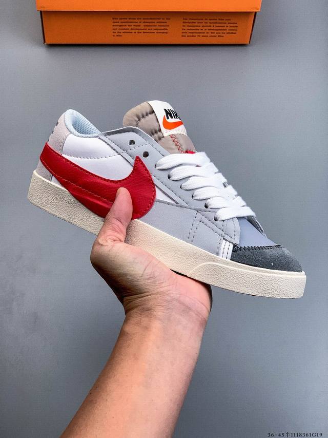 Nike Blazer Low '77 Vntg We Classic Trailblazer Big Swoosh Low-top Versatile Ca