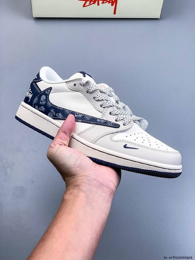 Company-grade top-grain leather! Nike Air Jordan 1 Low (AJ1) trendy casual sneak