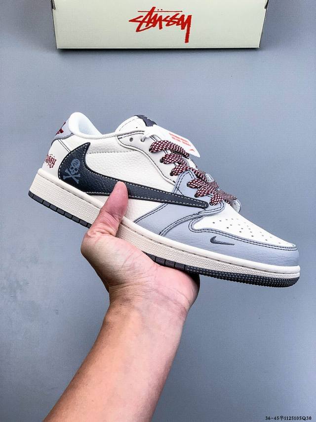 Company-grade top-grain leather! Nike Air Jordan 1 Low (AJ1) trendy casual sneak