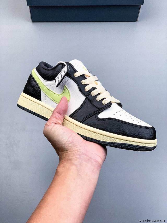 Company-grade top-grain leather! Nike Air Jordan 1 Low (AJ1) trendy casual sneak