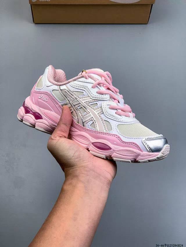 Asics Gel-Nyc 2055 features a breathable mesh upper with some synthetic leather