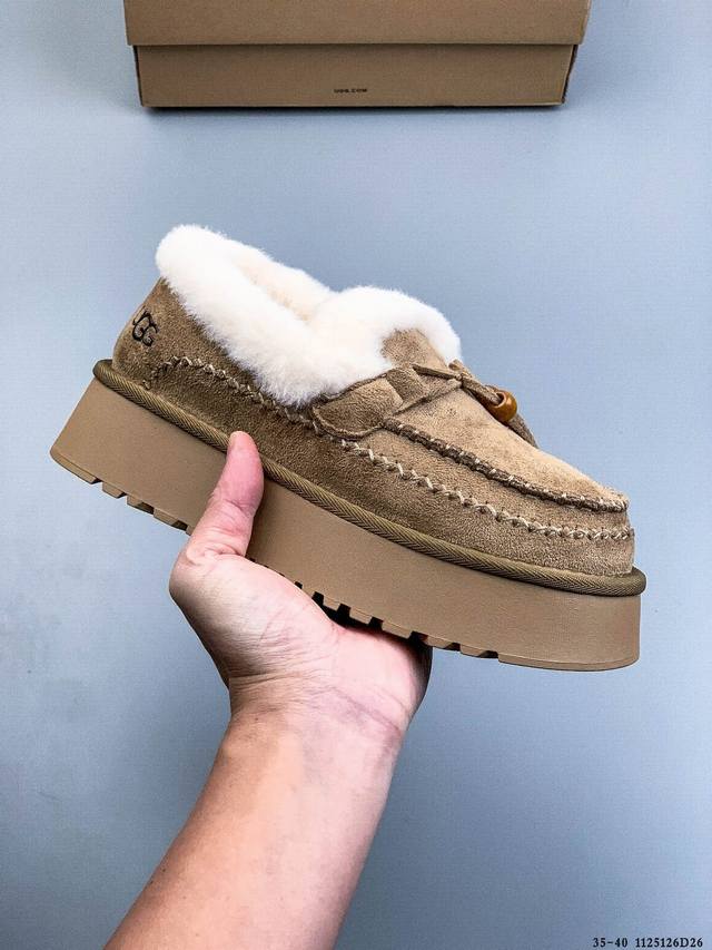 Ugg 2025 New Style Slip-on Soft-soled Warm Cotton Shoes Casual Furry Loafers 112