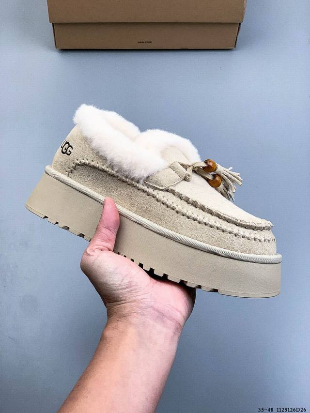 Ugg 2025 New Style Slip-on Soft-soled Warm Cotton Shoes Casual Furry Loafers 112