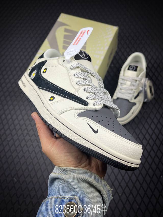 C Nike Air Jordan 1 Low Custom Colorway Daisy Collaboration Custom AJ Collaborat