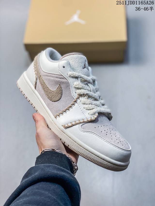 Jordan Air Jordan 1 Leather Comfortable Soft Breathable Low-Top Retro Basketbal