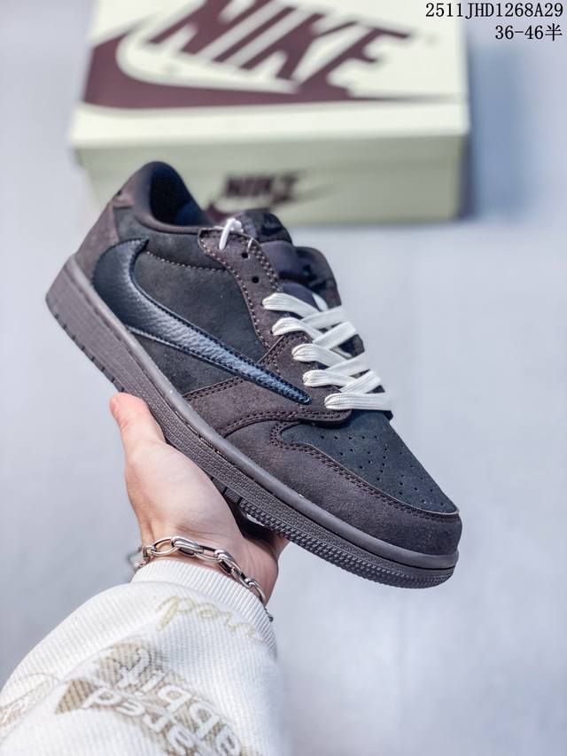 Aj1 Travis Scott X Air Jordan 1 "Reverse Mocha" Aj1 Jordan 1 Ts Lightning Collab