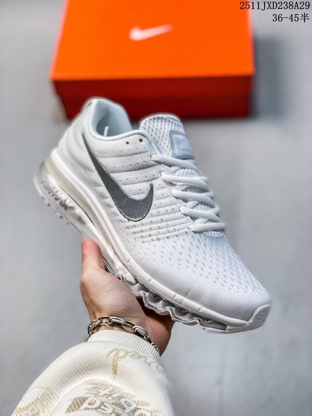 Factory Grade Nike Air Max 2017 White Pure Platinum Series Low-Top Versatile Ja