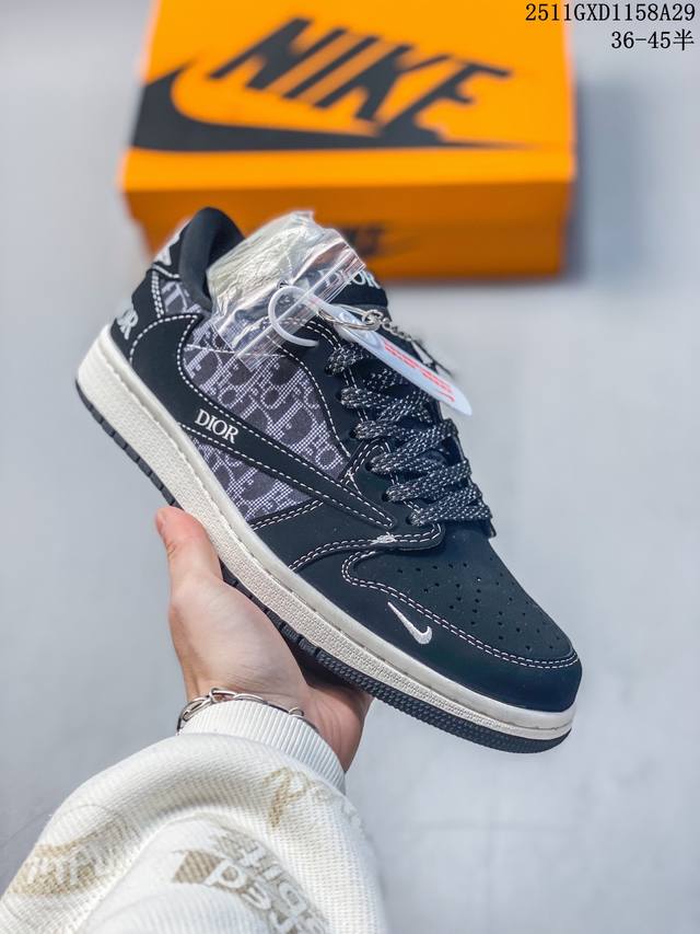 Jordan Fragment X Travis Scott Xdior Air Jordan 1 Low Three-Way Collaboration: