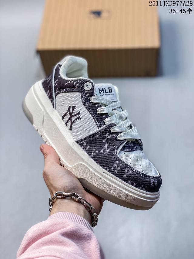 Company Grade Mlb Chunky Liner Denim Trendy Versatile Thick-Soled Height-Increa