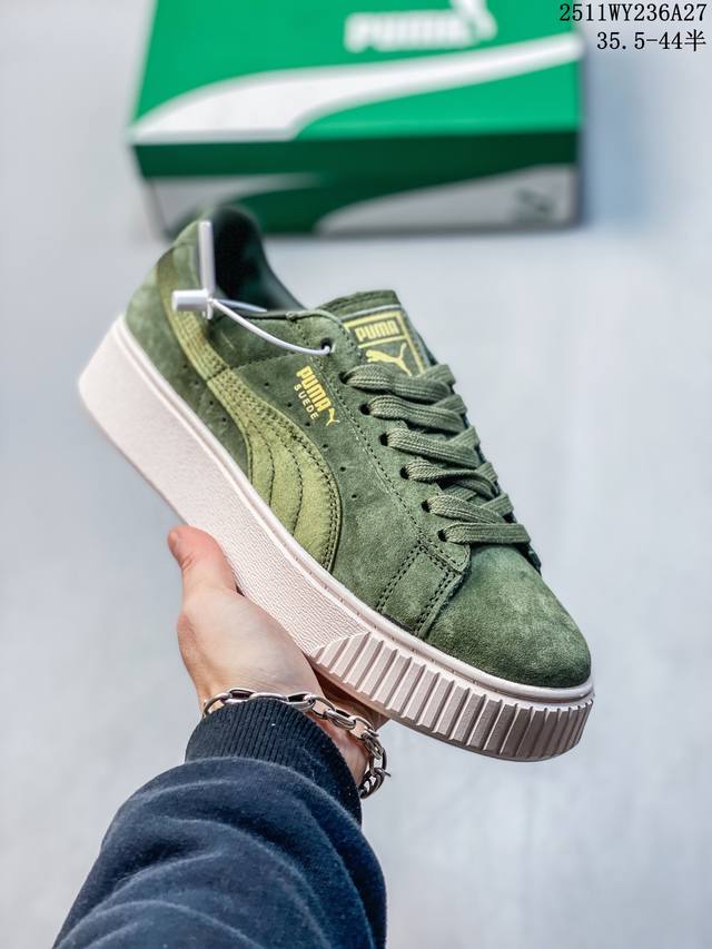 Factory Grade Puma Suede Platfotm Gold Anti-slip and Wear-resistant Puma Low-to